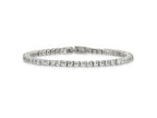 FJC Finejewelers Stainless Steel Link Polished with CZ 7.5in Tennis Bracelet 7.5 Inches x 4 mm