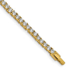 FJC Finejewelers Stainless Steel Link Yellow IP-plated with CZ Tennis Bracelet 7.5 Inches x 4 mm