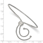 FJC Finejewelers Stainless Steel Box Polished with CZ Adjustable Bracelet  up to 9.5 inch x 1.75 mm