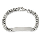 FJC Finejewelers Stainless Steel Curb Polished ID Bracelet 8.25 Inches x 7.94 mm