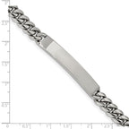 FJC Finejewelers Stainless Steel Curb Polished ID Bracelet 8.25 Inches x 7.94 mm