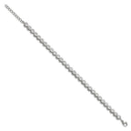 FJC Finejewelers Stainless Steel Link with CZ Tennis Bracelet 7 Inches with 1in ext. x 5.5 mm