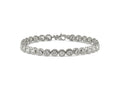 FJC Finejewelers Stainless Steel Link with CZ Tennis Bracelet 7 Inches with 1in ext. x 5.5 mm