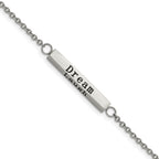 FJC Finejewelers Stainless Steel Cable CZ Enjoy the Little Things with 1.5in ext. Bracelet 7 Inches x 3.7 mm