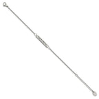 FJC Finejewelers Stainless Steel Cable CZ Enjoy the Little Things with 1.5in ext. Bracelet 7 Inches x 3.7 mm