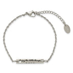 FJC Finejewelers Stainless Steel Cable CZ Enjoy the Little Things with 1.5in ext. Bracelet 7 Inches x 3.7 mm