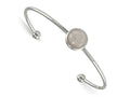 FJC Finejewelers Stainless Steel Polished with Rose Quartz Cuff Bangle 6.75 Inches x 2 mm