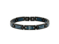 FJC Finejewelers Stainless Steel Link Brushed and Black/Blue IP-plated Bracelet 8.5 Inches x 8.27 mm