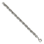 FJC Finejewelers Stainless Steel Polished and Textured Fancy Rope Bracelet 8 Inches x 7.82 mm