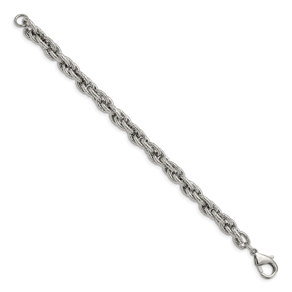 FJC Finejewelers Stainless Steel Polished and Textured Fancy Rope Bracelet 8 Inches x 7.82 mm