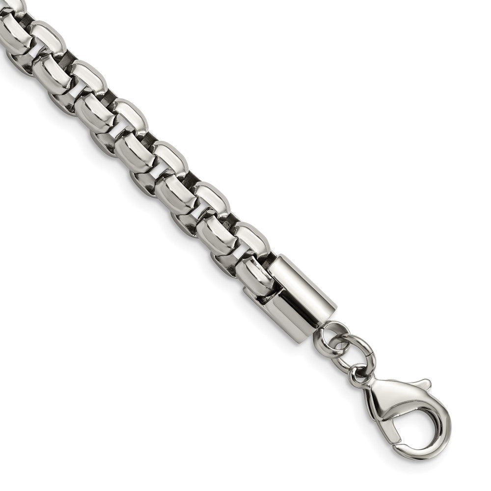 FJC Finejewelers Stainless Steel Box Polished Fancy Rolo Bracelet 8.75 Inches x 8.23 mm