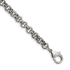 FJC Finejewelers Stainless Steel Rolo Polished and Textured Link Bracelet 8.25 Inches x 7 mm