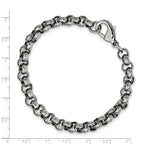FJC Finejewelers Stainless Steel Rolo Polished and Textured Link Bracelet 8.25 Inches x 7 mm