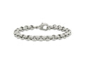 FJC Finejewelers Stainless Steel Rolo Polished and Textured Link Bracelet 8.25 Inches x 7 mm