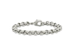 FJC Finejewelers Stainless Steel Rolo Polished and Textured Link Bracelet 8.25 Inches x 7 mm