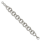 FJC Finejewelers Stainless Steel Fancy Circle Link with 1in ext. Bracelet 7.5 Inches x 18 mm