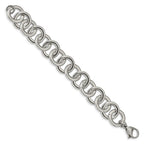FJC Finejewelers Stainless Steel Fancy Circle Link with 1in ext. Bracelet 7.5 Inches x 18 mm