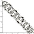 FJC Finejewelers Stainless Steel Fancy Circle Link with 1in ext. Bracelet 7.5 Inches x 18 mm