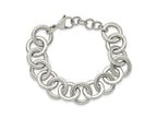 FJC Finejewelers Stainless Steel Fancy Circle Link with 1in ext. Bracelet 7.5 Inches x 18 mm