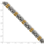 FJC Finejewelers Stainless Steel Fancy Polished Yellow IP-plated Bracelet 8.25 Inches x 8.5 mm