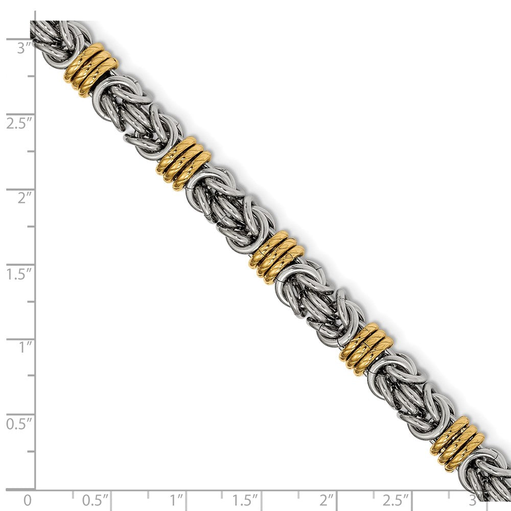 FJC Finejewelers Stainless Steel Fancy Polished Yellow IP-plated Bracelet 8.25 Inches x 8.5 mm