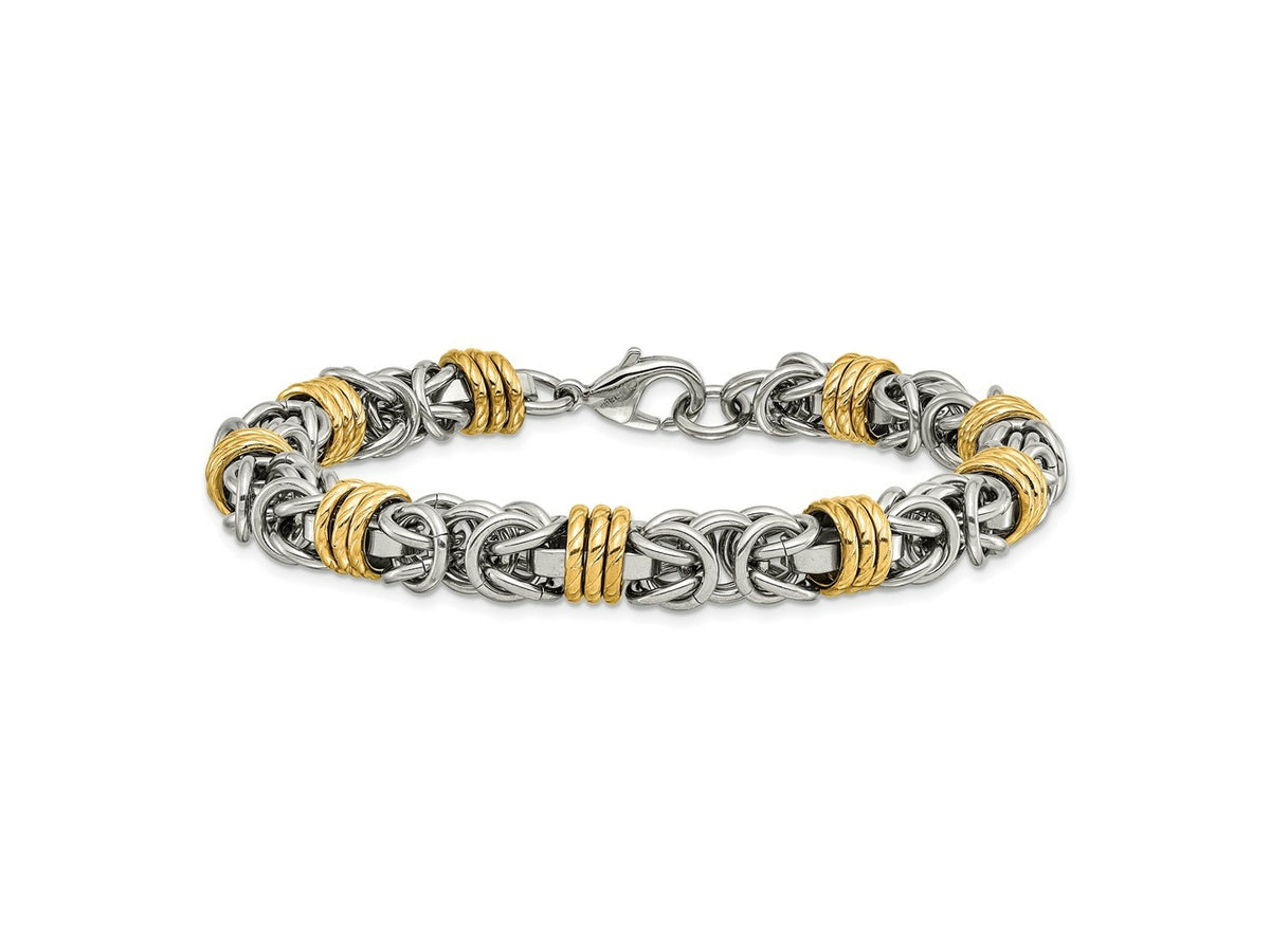 FJC Finejewelers Stainless Steel Fancy Polished Yellow IP-plated Bracelet 8.25 Inches x 8.5 mm