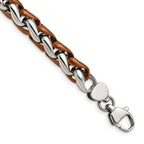 FJC Finejewelers Stainless Steel Chain Brown IP-plated Bracelet 8.25 Inches x 10.77 mm