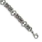 FJC Finejewelers Stainless Steel Fancy Brushed and Polished Bracelet 8.25 Inches x 7.3 mm