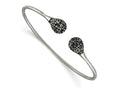 FJC Finejewelers Stainless Steel Polished with Hematite Flexible Cuff Bangle 6.25 Inches x 1.87 mm