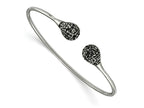 FJC Finejewelers Stainless Steel Polished with Hematite Flexible Cuff Bangle 6.25 Inches x 1.87 mm