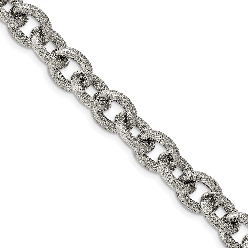 FJC Finejewelers Stainless Steel Fancy Polished and Textured 7in Bracelet 7 Inches x 11.8 mm