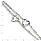 FJC Finejewelers Stainless Steel Cable Polished Cutout Hearts Bracelet 7 Inches