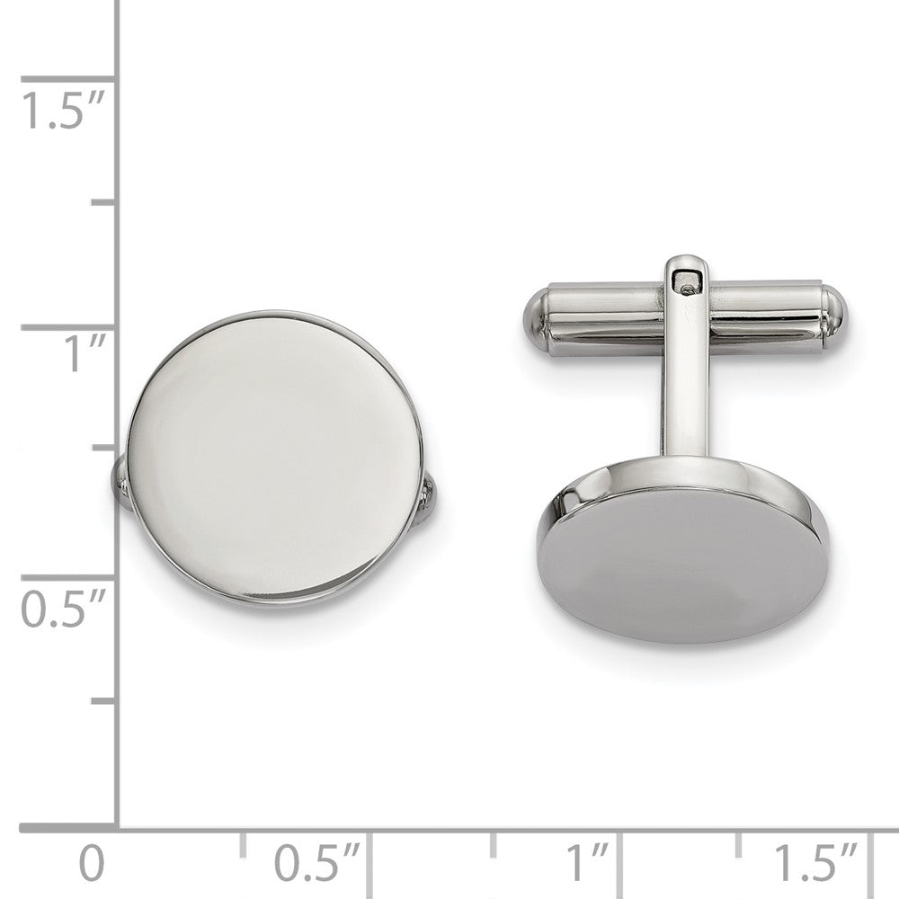 FJC Finejewelers Stainless Steel Polished Circle Cufflinks 17 x 17 mm