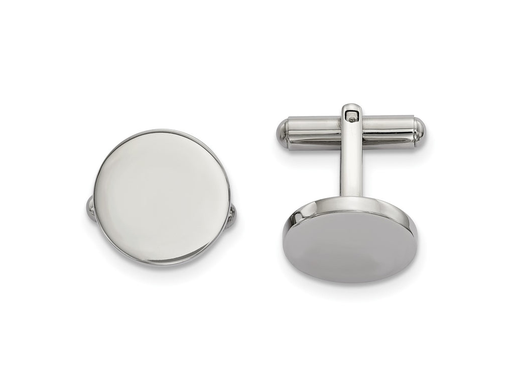 FJC Finejewelers Stainless Steel Polished Circle Cufflinks 17 x 17 mm
