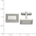 FJC Finejewelers Stainless Steel Polished Rectangle Cufflinks 17 x 17 mm
