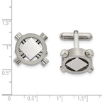 FJC Finejewelers Stainless Steel Brushed and Polished Cufflinks 20 x 17 mm