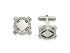 FJC Finejewelers Stainless Steel Brushed and Polished Cufflinks 20 x 17 mm