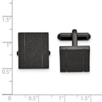 FJC Finejewelers Stainless Steel Polished Black IP-plated Laser cut Cufflinks 18 x 17 mm