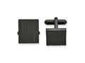FJC Finejewelers Stainless Steel Polished Black IP-plated Laser cut Cufflinks 18 x 17 mm