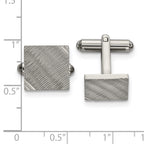 FJC Finejewelers Stainless Steel Polished and Textured Square Cufflinks 12 x 13 mm