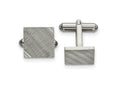 FJC Finejewelers Stainless Steel Polished and Textured Square Cufflinks 12 x 13 mm