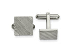FJC Finejewelers Stainless Steel Polished and Textured Square Cufflinks 12 x 13 mm