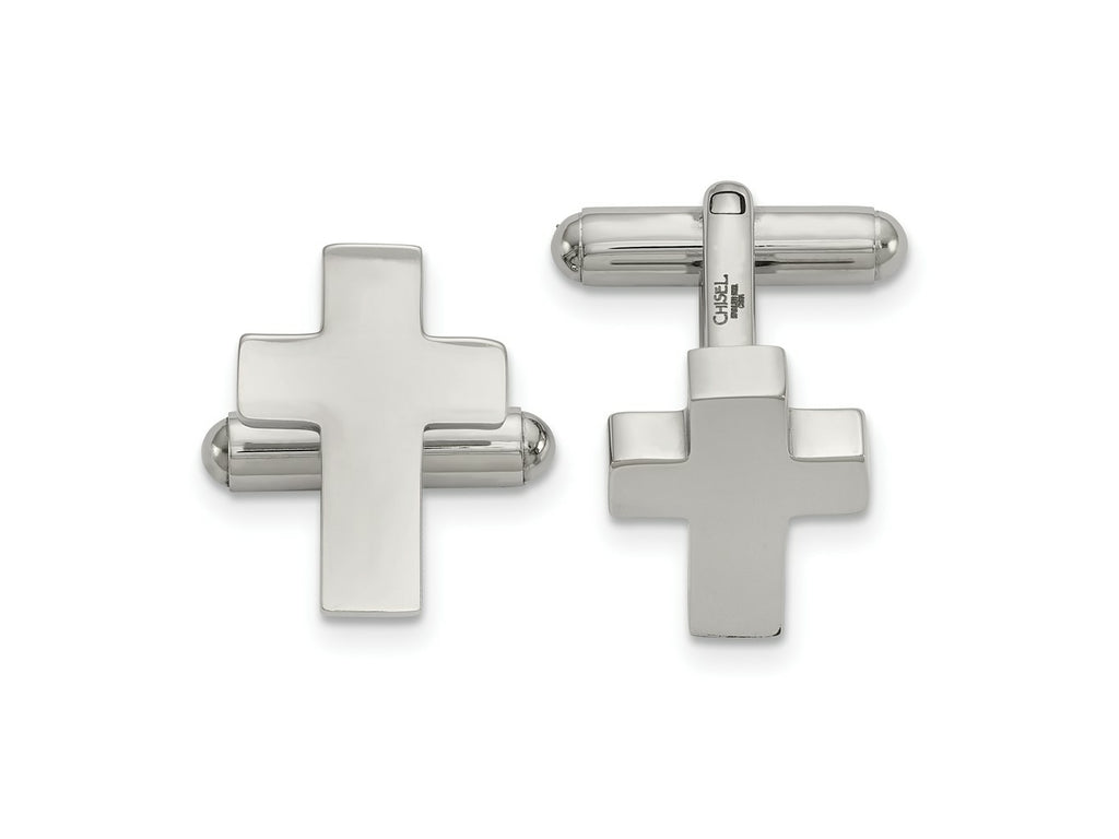 FJC Finejewelers Stainless Steel Polished Cross Cufflinks 13 mm