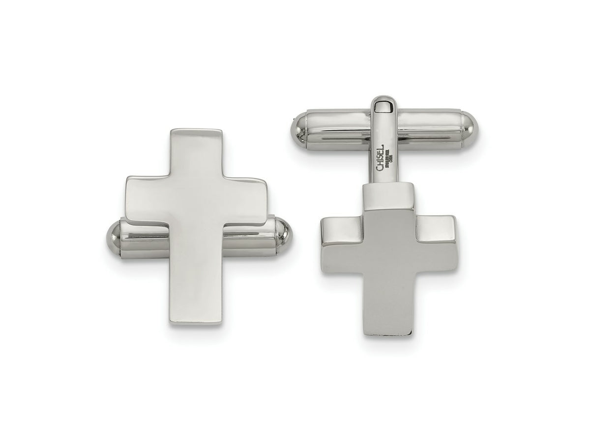 FJC Finejewelers Stainless Steel Polished Cross Cufflinks 13 mm