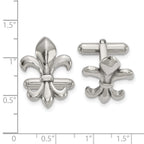 FJC Finejewelers Stainless Steel Polished Fleur de Lis Cufflinks 18 mm