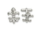 FJC Finejewelers Stainless Steel Polished Fleur de Lis Cufflinks 18 mm