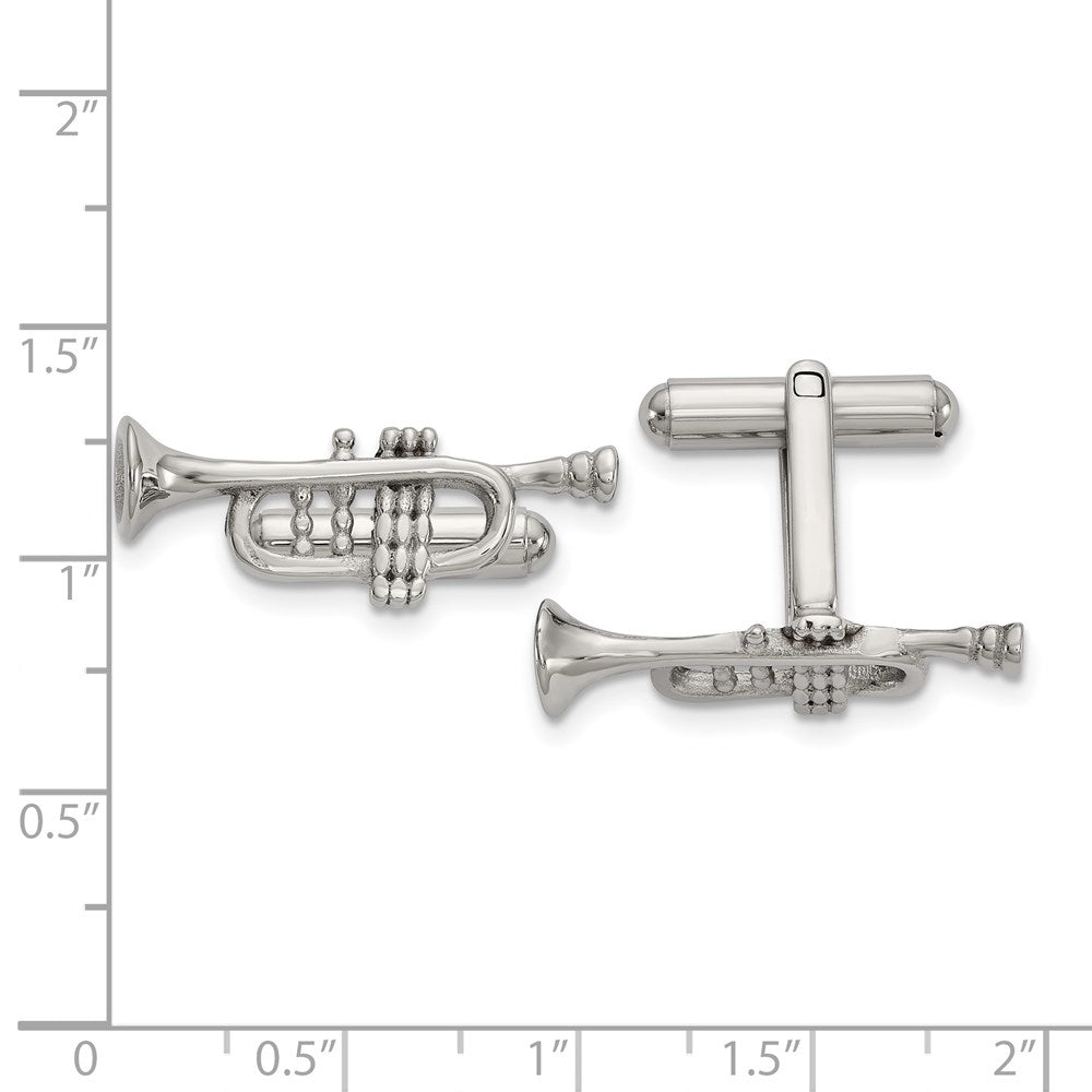 FJC Finejewelers Stainless Steel Polished Trumpet Cufflinks 28 mm