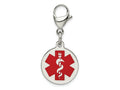 FJC Finejewelers Stainless Steel Polished with Red Enamel Medical ID Charm 35 x 18 mm