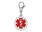 FJC Finejewelers Stainless Steel Polished with Red Enamel Medical ID Charm 35 x 18 mm