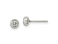 FJC Finejewelers Stainless Steel Polished 3mm Bezel CZ Stud Post Earrings 4 mm x 4 mm